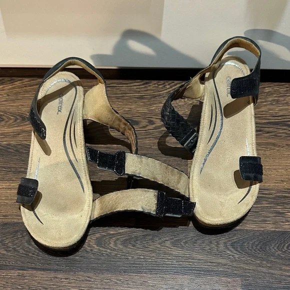 Aetrex Black Woven Wedge Sandals (SIZE: USA 10) - Picture 13 of 13
